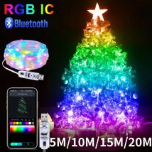 5M/10M/15M/20M RGBIC USB Sting Light Bluetooth APP FAI DA TE LED Lucine Ghirlanda Decorazione per Natale Matrimonio Festa di Compleanno