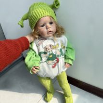 Otard dolls 65cm sandie bebe wieder geborene Mädchen fertig lebensechte echte wieder geborene Kleinkind puppen mit verwurzeltem Haar boneca wieder geboren