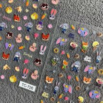 New Cute Cartoon Zootopia Relief Judy Hopps Nick Wilde Character DIY Booklet Nail Stickers Decorations