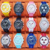 Nuovo cinturino per orologio in gomma con estremità curva da 20 mm per Omega per Moonswatch cinturino per costellazione congiunta cinturino sportivo impermeabile da uomo