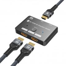 8K HDMI 2.1 Splitter Switch 2 in 1 out Hdmi Switcher 8K@60Hz 4K@120Hz Für PS5 3080 HDMI-kompatiblen Monitor HDTV Xiaomi Xbox