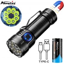 6500k 8 LED hohe helle Taschenlampe USB wiederauf ladbare Hoch leistung tragbare Outdoor-Wander magnet Arbeit Auto Reparatur rot blinkende Taschenlampe