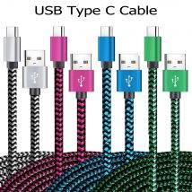 Kabel USB typu C synchronizacja daty 2.4A szybki 1M 2M 3M ładowanie nylonu pleciony przewód do
