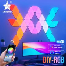 LED Smart WIFI Dreieck Wandleuchte RGB Innenatmosphäre Licht APP Musiksynchronisation Spielzimmer TV Schlafzimmer Dekoration
