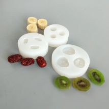 3d Obst Silikon Formen Bananenscheiben Kiwi Getrocknete Jujube Obst Fondant Kuchen Schokolade Form Kuchen Dekoration DIY Harz Formen