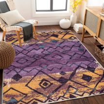 VIKAMA Kristall-Samt-weicher Teppich, rutschfest, für Wohnzimmer, Schlafzimmer, Bett, Rückenlehne, amerikanisches Landhaus-Dekor, Teppich, Heimdekoration, indischer Stil