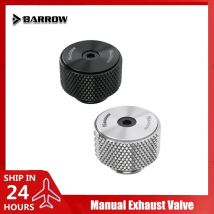 Barrowch Manuelles Auslass-Luftventil für Computer-Wasserkühlungsanschluss, Schwarz/Silber TPQ-V2