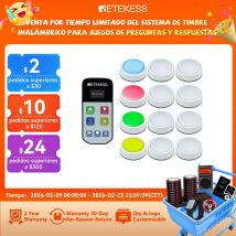 RETEKESS TM102 Juego de respuesta inalámbrica sistema de zumbador, 3 modos de respuesta, 4 colores para aula, competición, espectáculo de juegos familiares