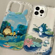 Cartoon black shadow cute cat Clear Case for IPhone 16 15 14 13 12 11 Pro Max 14 15 7 8 Plus X XR XS Max Spiriteds-Aways Airbag
