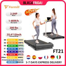 Tapis roulant a piedi piatto Formill FT21, motore da 2,5 cv, velocità 1-6 km/h, assorbimento degli urti antiscivolo, Mini tapis roulant per l'home Office