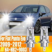 2x H4 HB2 9003 Led Scheinwerfer Canbus Kein Fehler Auto Birne High Power Weiß Nebel Licht Diode Lampe 12v 55w Für Fiat Punto Evo 2009 ~ 2012