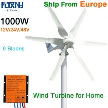 Fltnxy 1000w 12v 24v 48v home kleiner windenergie generator 1kw mit mppt pwm regler niedrige wind geschwindigkeit start windmühle geräuscharm