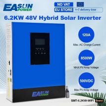 Inwerter solarny hybrydowy Easun 6.2KW 4KW 3.2KW 2KW 12V 24V 48V MPPT Off Grid Czysta Sinusoida 120A 230V 50/60Hz Ładowarka Inwerterowa Solarna