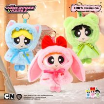 15 cm Gefüllte Anime Powerpuff Cartoon Nette Dress Up Plüsch Spielzeug Fliege Puppe Schlüsselbund Tasche Ornament Mädchen Geschenke