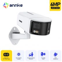 ANNKE 8MP 4K 6MP Telecamera di sicurezza con doppio obiettivo Rilevamento umano Audio bidirezionale 180 °   Telecamera IP Poe panoramica a doppio obiettivo con ampio angolo di visione