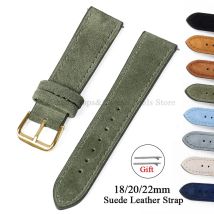 18 mm 20 mm 22 mm Vintage-Wildleder-Armband für Samsung Galaxy Watch 5 4 3 45 mm 40 mm Rindsleder-Nähte Schnellverschluss-Armband