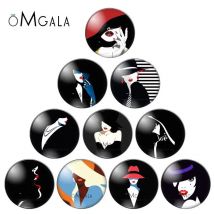 Punk Fashion Modern girls Patterns mixed 10pcs 12mm/18mm/20mm/25mm Round photo glass cabochon demo flat back Making findings