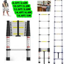 Lucn Scala telescopica in alluminio leggero multi-dimensione - Scaletta allungabile antiscivolo per magazzino loft con tetto interno ed esterno