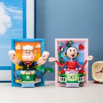 Serie di incisioni assemblaggio 3D blocchi di costruzione giocattolo Popeye puzzle cartone animato murale giocattolo regalo blocchi di piccole particelle