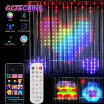 Luci per tende intelligenti a led Ghirlanda di Capodanno App Lucine RGB Visualizzazione del cambio musicale fai-da-te per la decorazione della stanza di Natale della finestra