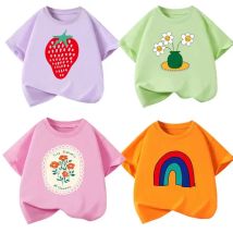 Mädchen T-Shirts Kurzarm-Bluse für Kinder 2025 Sommer Teenager Schuluniform Tees Baumwolle Kinder-Outfits Kleinkind-Oberbekleidung