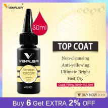 Venalisa Pacchetto di ricarica di qualità eccellente Soak Off UV LED No Wipe Top Coat Base Top Coat temperato opaco Gel per unghie gelatina mimetica