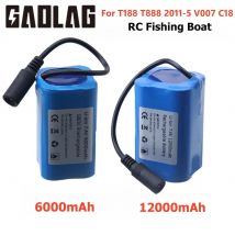 Akumulator 7.4V 12000Mah 6000Mah do T188 T888 2011-5 V007 C18 H18 V18 D18B FX88 Pilot zdalnego sterowania RC Przynęta wędkarska Części akumulatora łodzi