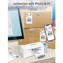 KAYSION SK45 Thermal Printer 4in Shipping Label Printer with 7 Rolls Color Thermal Label Commercial Office Printing