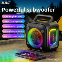 ZEALOT-PT01 Tragbarer Bluetooth-Lautsprecher, IPX6 wasserdicht 360° °   Kabelloser Lautsprecher TWS Stereo-Kopplung 10 Stunden Spielzeit für Camping Hikin