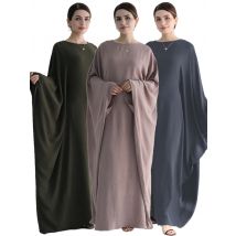 Ramadan Eid Crêpe Fledermaus Schmetterling bescheidene Abaya Dubai Luxus muslimischen Trikot Hijabs Kaftan Kleid für Frauen Kebaya Vestidos