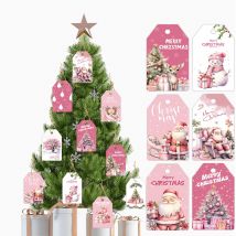 48 Stück Weihnachts karton hängen Tags rosa Weihnachts mann Hirsch Papier Etiketten für Frohe Weihnachten Party Dekor DIY Geschenke Verpackung Lieferungen