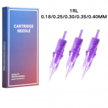 10 Stück 1rl 0.18/0.25/0.30/0.35/0,4mm Tattoo Permanent Make-up Nadeln Patrone runder Liner für Rotations stift Maschine Microb lading