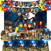 Roblox 99 Nights in The Forest Birthday party Theme Decorations balloons banner cups plates Backdrop gift bag Baby Shower Supply