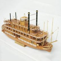 1/100 Mississippi Bright Ship Paddle Steamer Modellbausatz DIY handgemachtes Schiffsmodell Spielzeug Geschenk Sea Cruise Modell Ornament Spielzeug