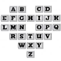 1 stück Trend Schwarz Farbe 26 Englisch A-Z Buchstaben Italienische Links Charm Fit 9mm Edelstahl Frauen Männer armband DIY Herstellung Von Schmuck
