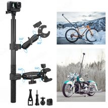 Für GoPro 13 12 11 10 9 DJI Action 5 Pro Super Kamera Clamp Mount Adapter Doppel Kopf Halter für Motorrad halterung Selfie Stick