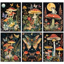 5D-Diamant-Malerei-Set, Pilz, Schmetterling, Kunstbild, Mosaik, Edelstein, Kreuzstich, Zuhause, Wohnzimmer, dekoratives Gemälde, Geschenk