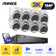ANNKE H.265 + 8CH 5MP DVR Kit di sorveglianza di sicurezza 8 pezzi 5MP PIR Telecamere esterne IP67