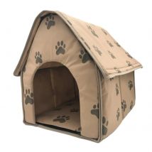 Hundehütte für Haustiere, warm und bequem, mit Fußabdruck, für den Innenbereich, Winter, Sommerhaus