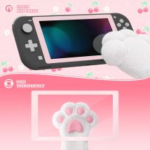 eXtremeRate 2er-Pack Rand transparente Schonerfolie aus gehärtetem Glas für NS Switch Lite – Kirschblüten in Rosa