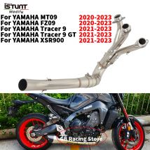 Für Yamaha MT09 FZ09 Tracer 9 GT XSR900 2020 2021 2022 2023 Motorrad Auspuff Escape Volle Systeme Front Link Rohr mit Katalysator