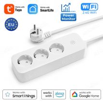 Tuya WiFi Smart Power Strip spina ue presa intelligente con Monitor di alimentazione