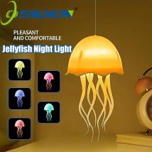 1PCS Quallen Nachtlicht Typ-C Wiederaufladbare Farbwechsel LED Nachtlicht Bunte Nacht Voice Control Lampe Schlafzimmer Dekor