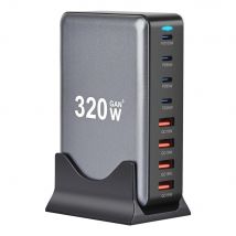 Neuer Stil 320w gan Desktop-Ladegerät 8-Port USB Typ C PD Ladegerät Schnell ladung 3,0 USB Typ C Schnell ladegerät Mobile USB Ladegerät
