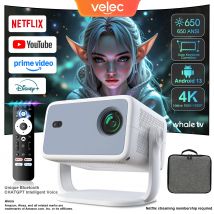 Projektor Velec TP350 650 ANSI 4K HD 1080P Autofokus Android 13 Wifi6 BT5.2 Przenośny Zewnętrzny Wideo Inteligentny Kino Domowe Proyector