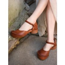 Birkuir Echt leder geschlossene Zehen Sandalen für Frauen Luxus Designer Soft Spring Mary Jane Schuhe dicke Ferse Damen Sandalen