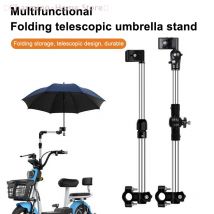 【M】Regenschirmständer aus Edelstahl, Rollstuhl, Fahrradschirmanschluss, 360° °   Drehbarer Regenschirmhalter für Kinderwagen, Regenausrüstung