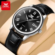 OPK 6025 Uhren für Herren, lässig, einfach, original, wasserdicht, Luxus-Quarzuhr, leuchtende Armbanduhr, Datum, Automatikuhr