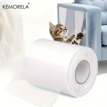 KEMORELA 1 Rolle Kratzschutz für Katzen, selbstklebender Kratzschutz, transparentes Kratzfolienband, Schutz für Sofa, Wand, Tür