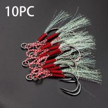 10 Teile/los Carbon Stahl Guss Jig Unterstützen Angelhaken Gewinde Feder Köder Angelgerät Langsam Jigging Kopf Haken Köder Zubehör